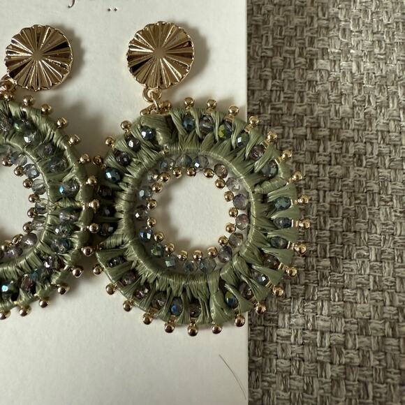 J. Crew Green Beaded circle earrings - Picture 6 of 8